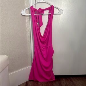 Vibrant Pink Halter Dress